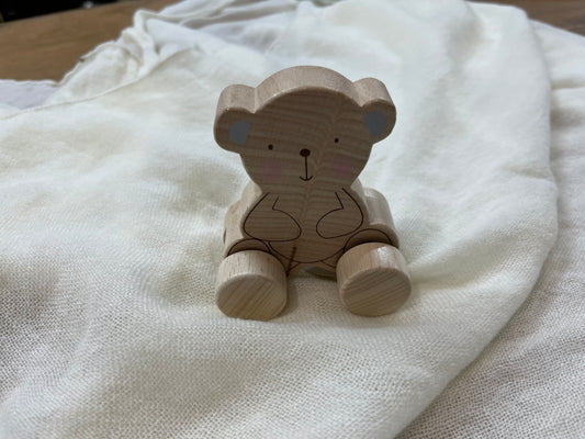 Bambino Wooden Push Toy -  Bear