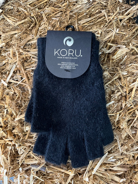 Fingerless Merino and Possum Gloves - Medium
