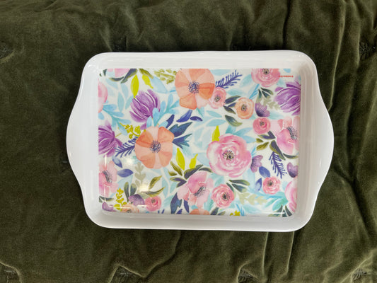 Seasons in Bloom Scatter Tray - Teal and PInks
