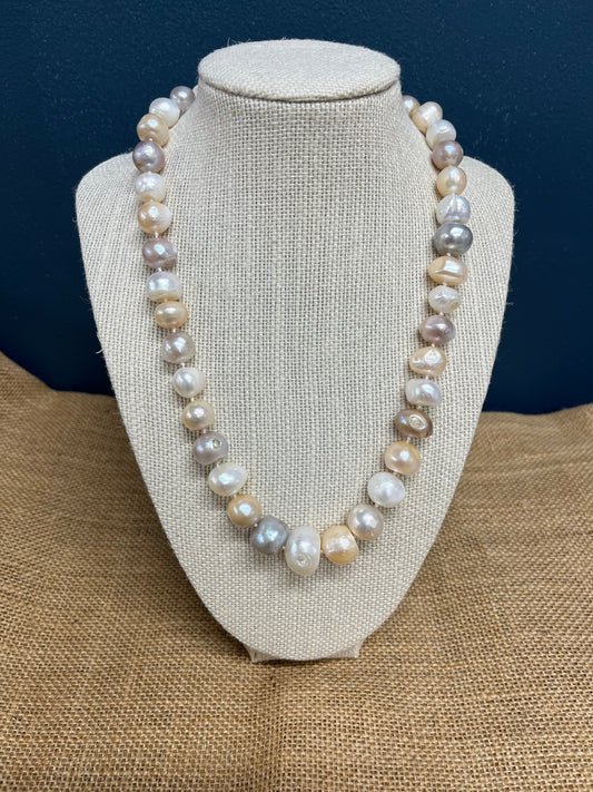 Genuine Freshwater Pearl Necklace - Cream