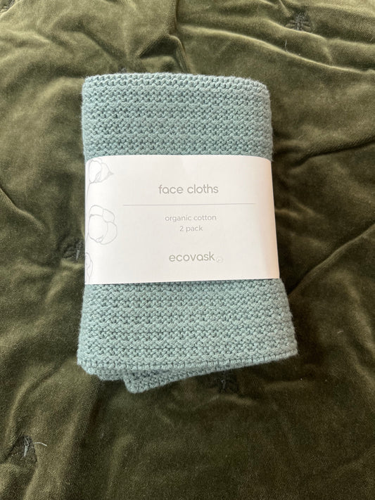 Ecovask Face Cloths - Sea Foam