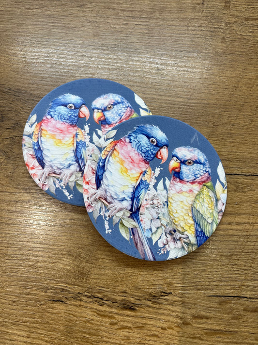 Ceramic Flower Coasters - Blue Parrot