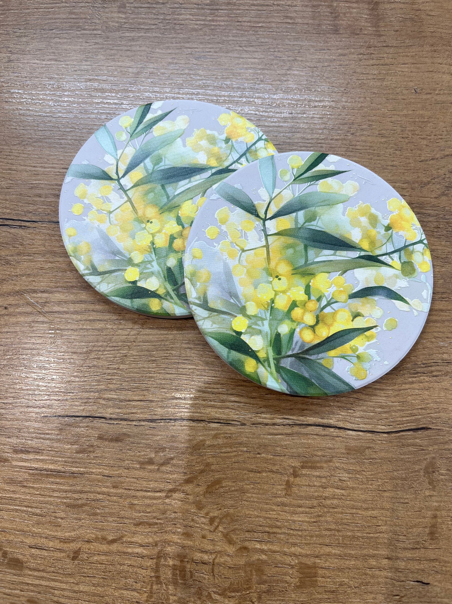 Ceramic Flower Coasters - Yellow Flower