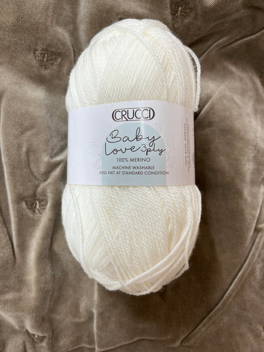 Crucci Baby Love Merino 3 ply - White