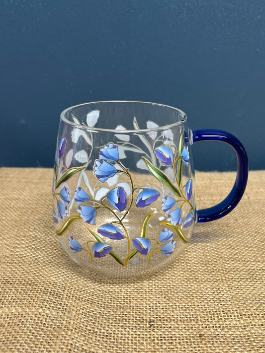 Ashdene Fleurette Glass Mug - Bluebell
