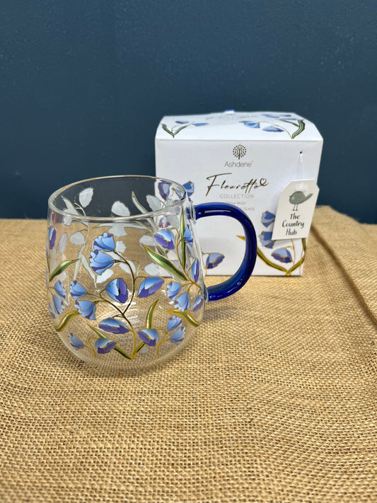 Ashdene Fleurette Glass Mug - Bluebell