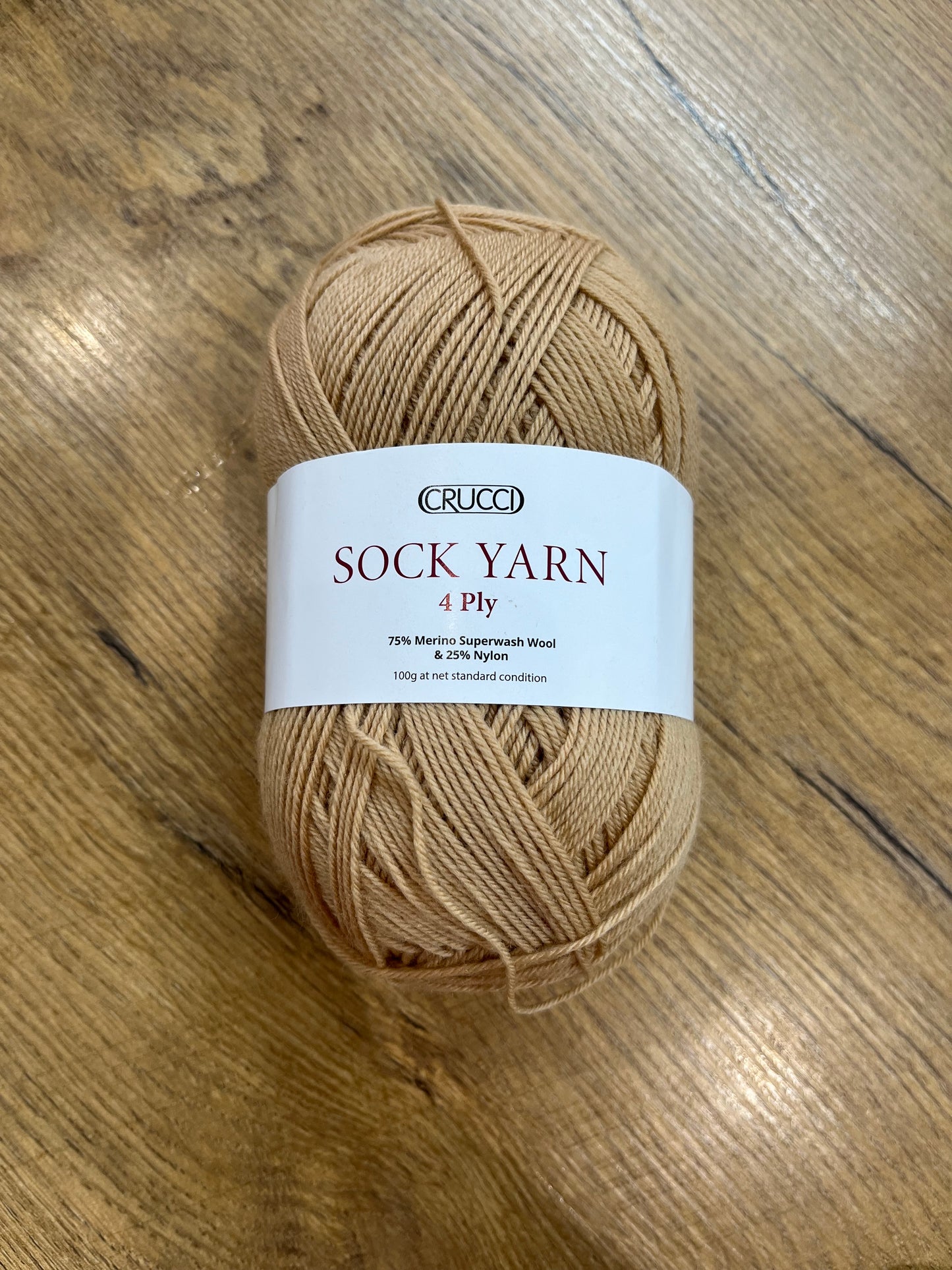 Crucci Sock Yarn 4ply - Camel