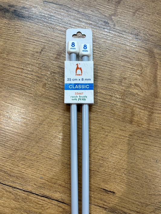 Pony Classic Knitting Needles 8 mm 35cm