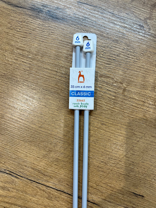 Pony Classic Knitting needles 6 mm 35cm