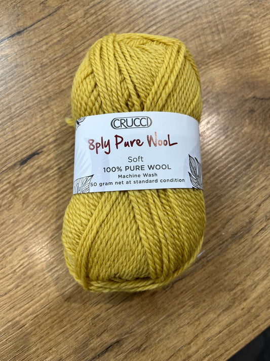 Crucci Pure Wool 8 ply  - Mustard