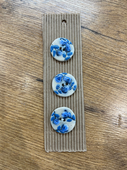 Hand Made Buttons -  Cornflower Blue