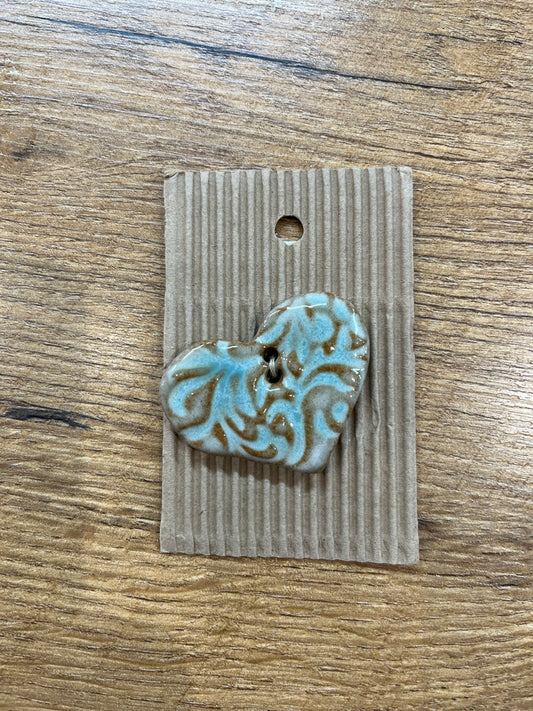 Hand Made Buttons -  Large Heart Button