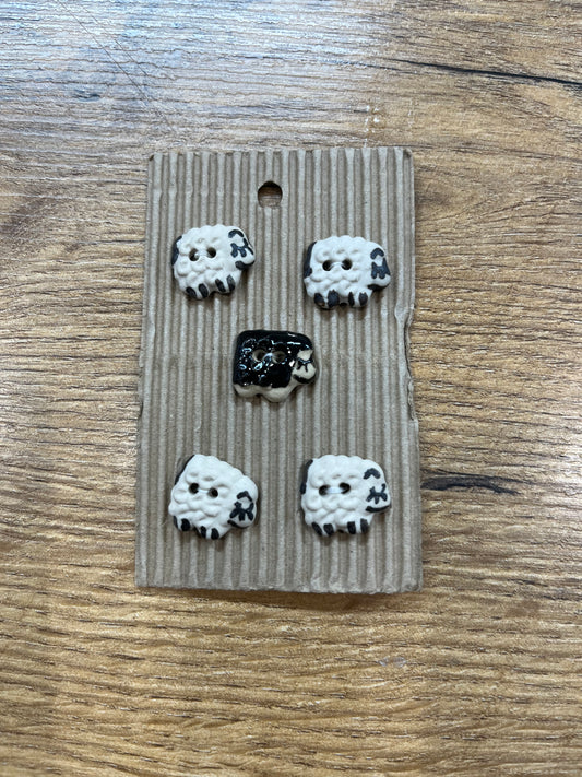 Hand Made Buttons - Sheep