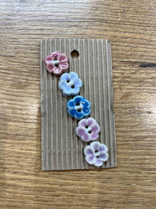 Hand Made Buttons - Small Flowers
