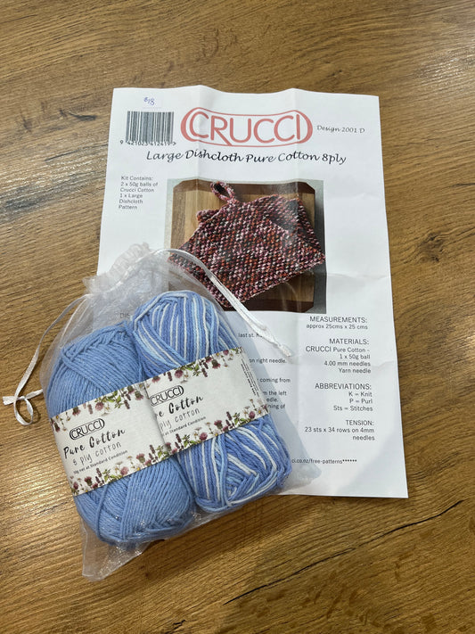 Crucci Cotton Dishcloth Knitting Kit