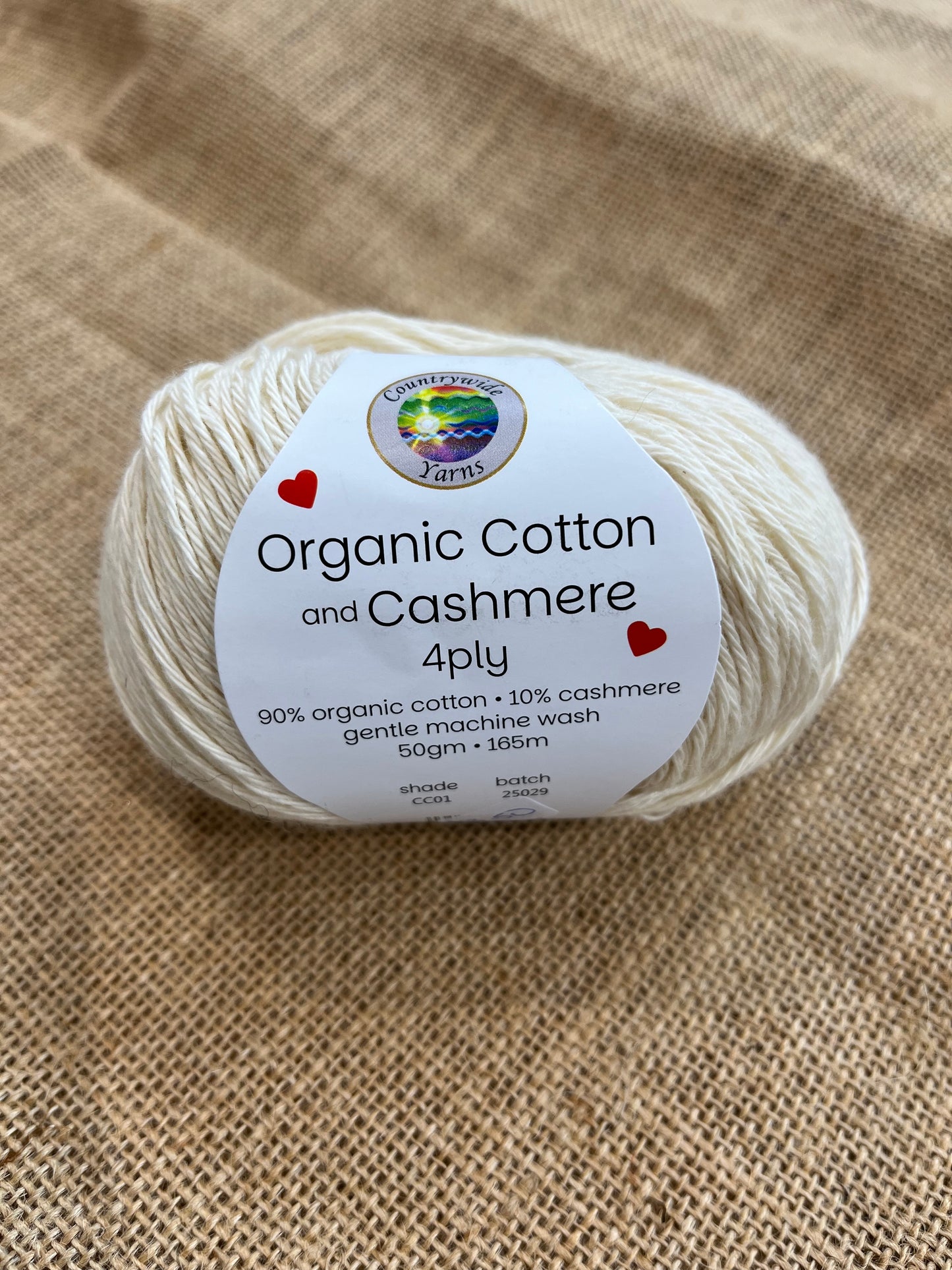 Organic and Cotton Cashmere 4 ply - Cream