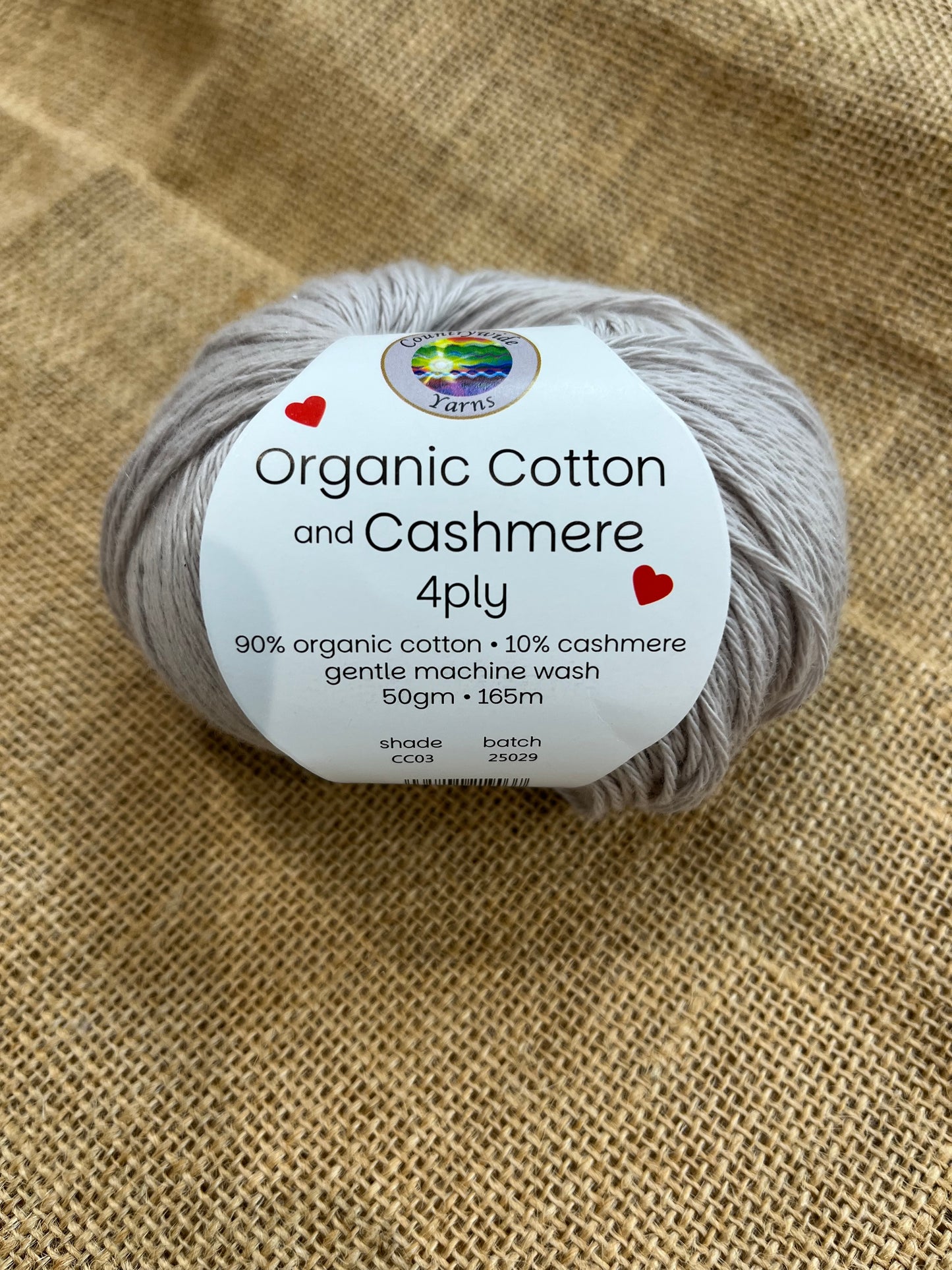 Organic and Cotton Cashmere 4 ply - Taupe