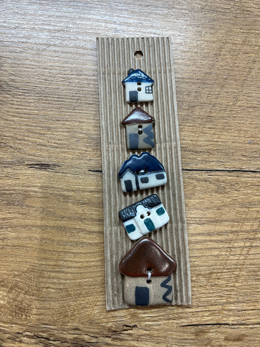 Hand Made Buttons - Houses
