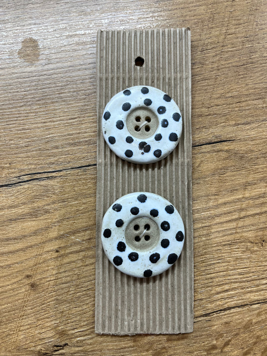 Hand Made Buttons - Polka Dot Rounds