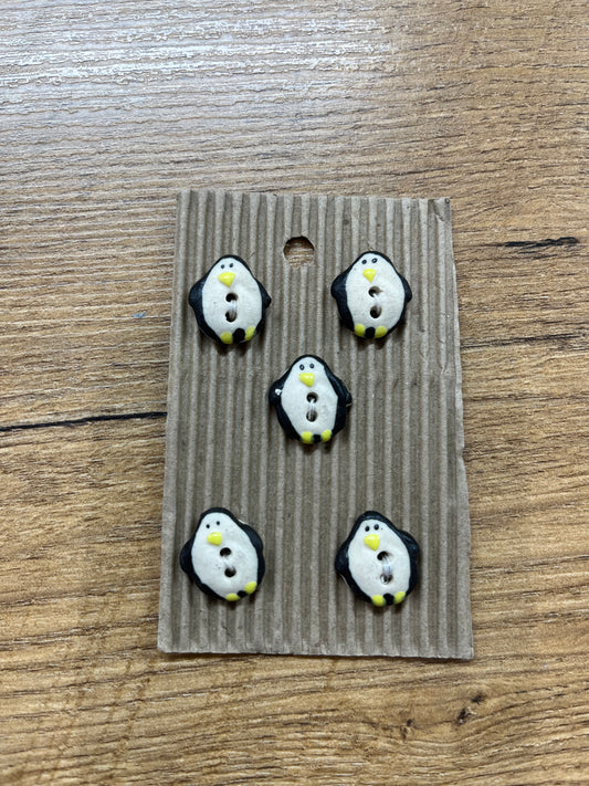Hand Made Buttons - Penguins