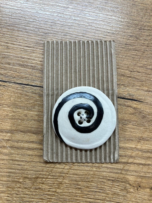 Hand Made Buttons -  Large Cream Swirl