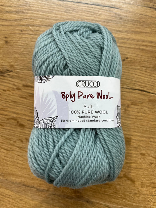 Crucci Pure Wool 8ply - Duck Egg