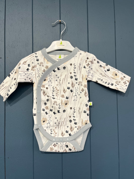 Long Sleeve Kimono Bodysuit – Winter Meadow