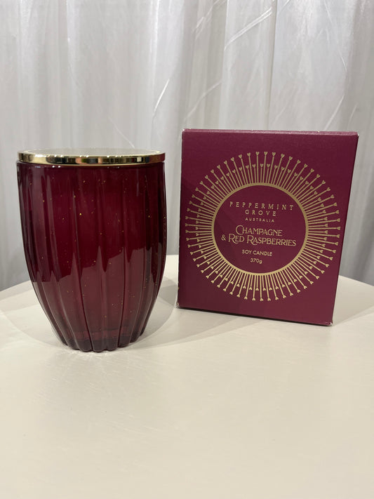 Peppermint Grove Candle 370g - Champagne and Red Rasberries