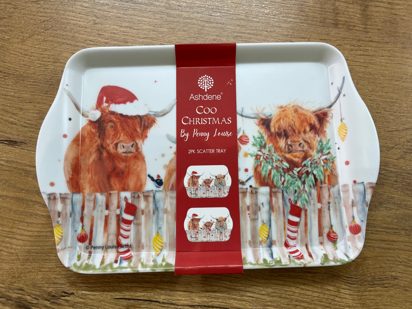 Highland Coo Christmas Scatter Trays