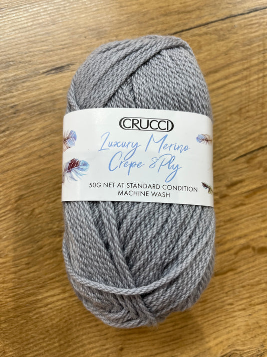 Crucci Luxury Merino Crepe Wool DK - Silver