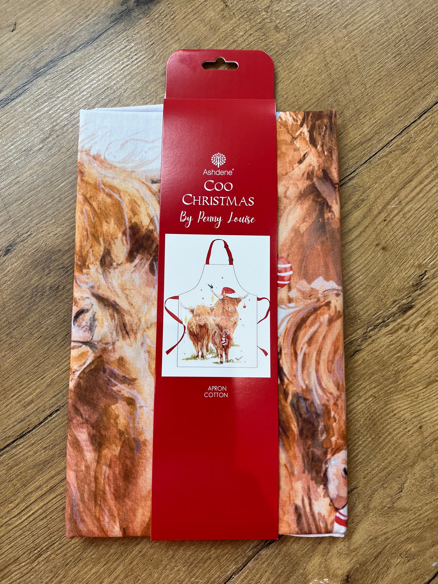 Highland Coo Christmas Apron