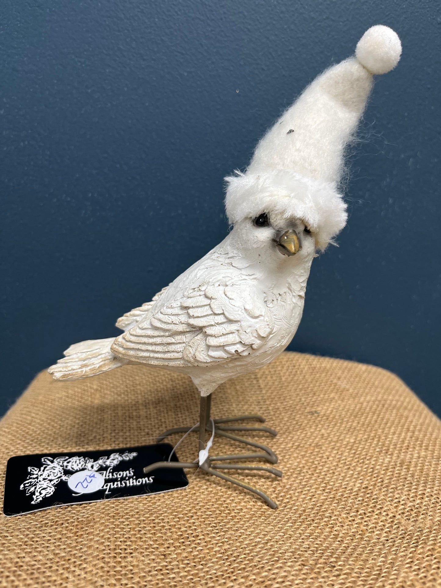 Large Bird with Santa Hat Christmas Decoration