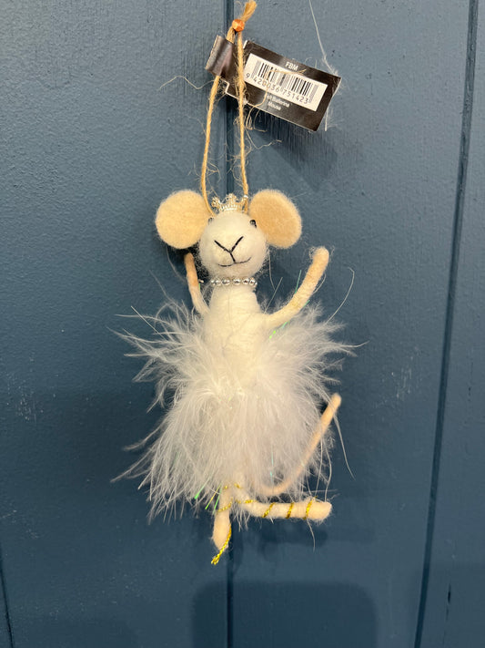 Hanging Mouse Princess Christmas Decoration