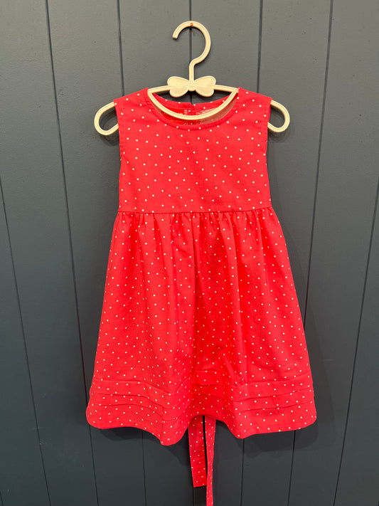 Cotton Girls Dress - Pink Dotty