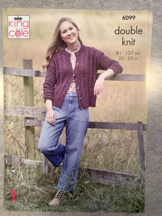 Ladies Cable Cardigan and Jumper - King Cole