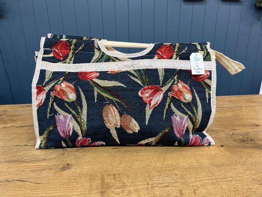 Knitting Storage Bag - Blue Tulips
