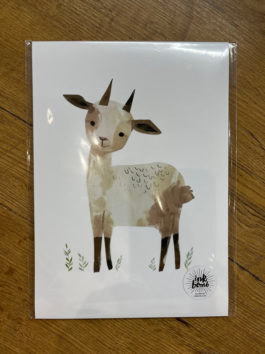 Farmyard Goat Print