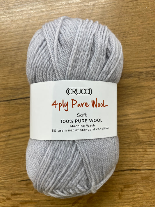 Crucci Pure Wool 4 ply – French Silver