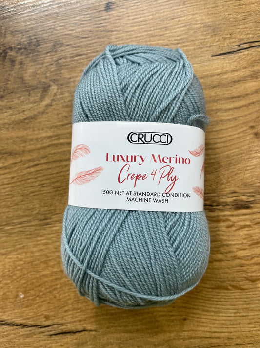 Crucci Luxury Merino Crepe 4 ply  - Duck Egg
