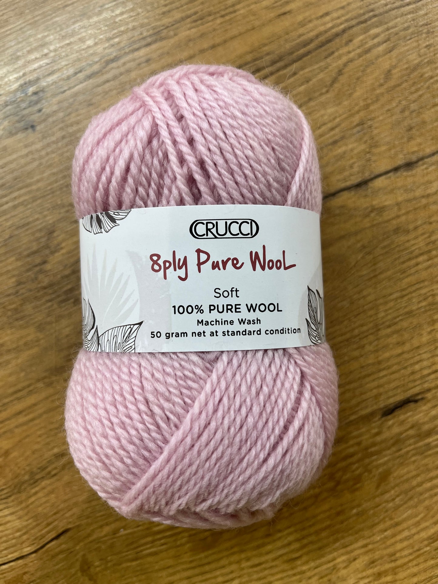 Crucci Pure Wool 8 ply  - Baby Pink