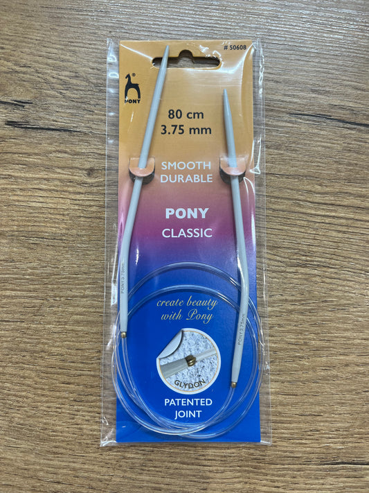 Circular needles steel tipped 80cm x 3.75mm