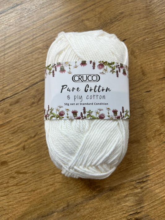 Crucci Pure Cotton 8ply - White