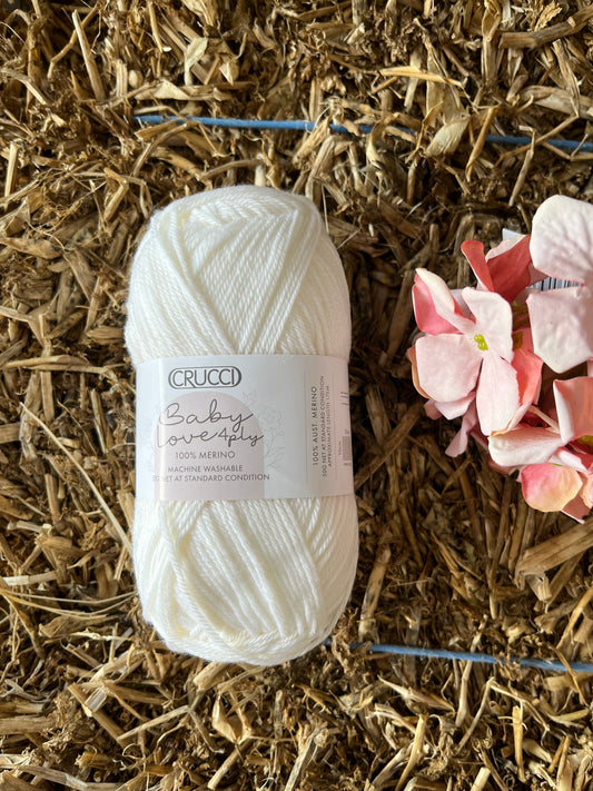Crucci Baby Love Merino 4 ply - White