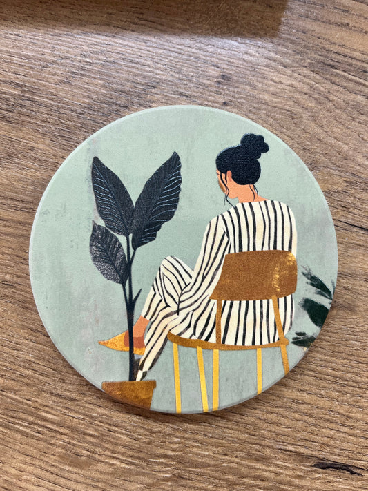 Ceramic Billie Coasters - Green Chair