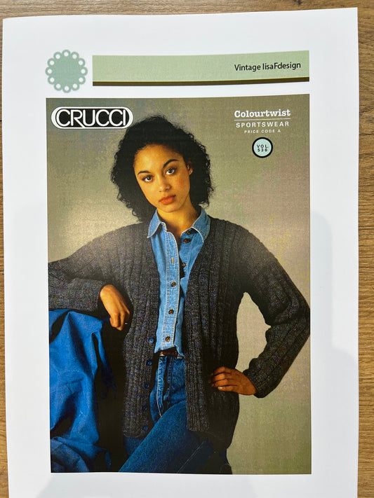 V Neck Ribbed Cardigan - Vintage Lisa F