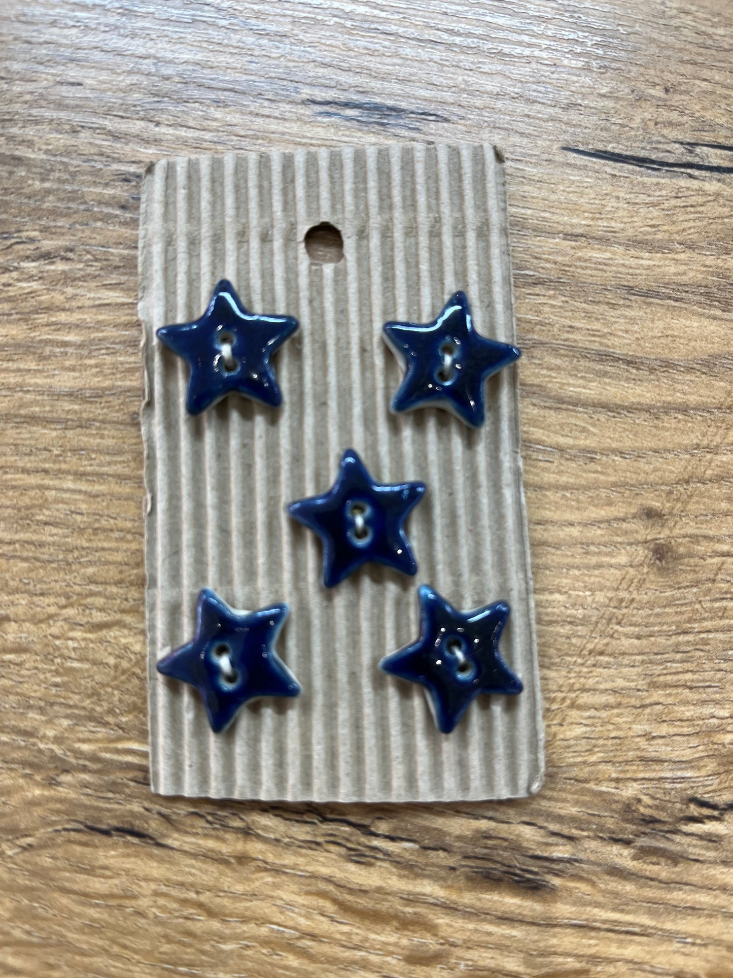 Hand Made Buttons - Navy Stars