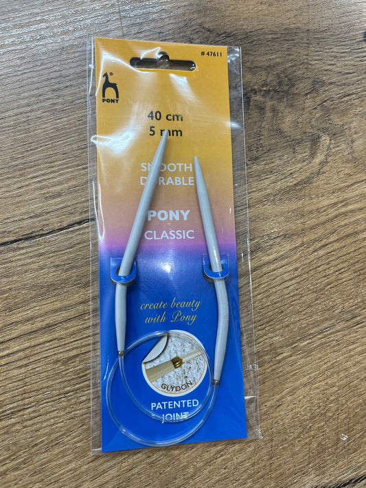 Circular needles steel tipped 40cm x 5.00mm