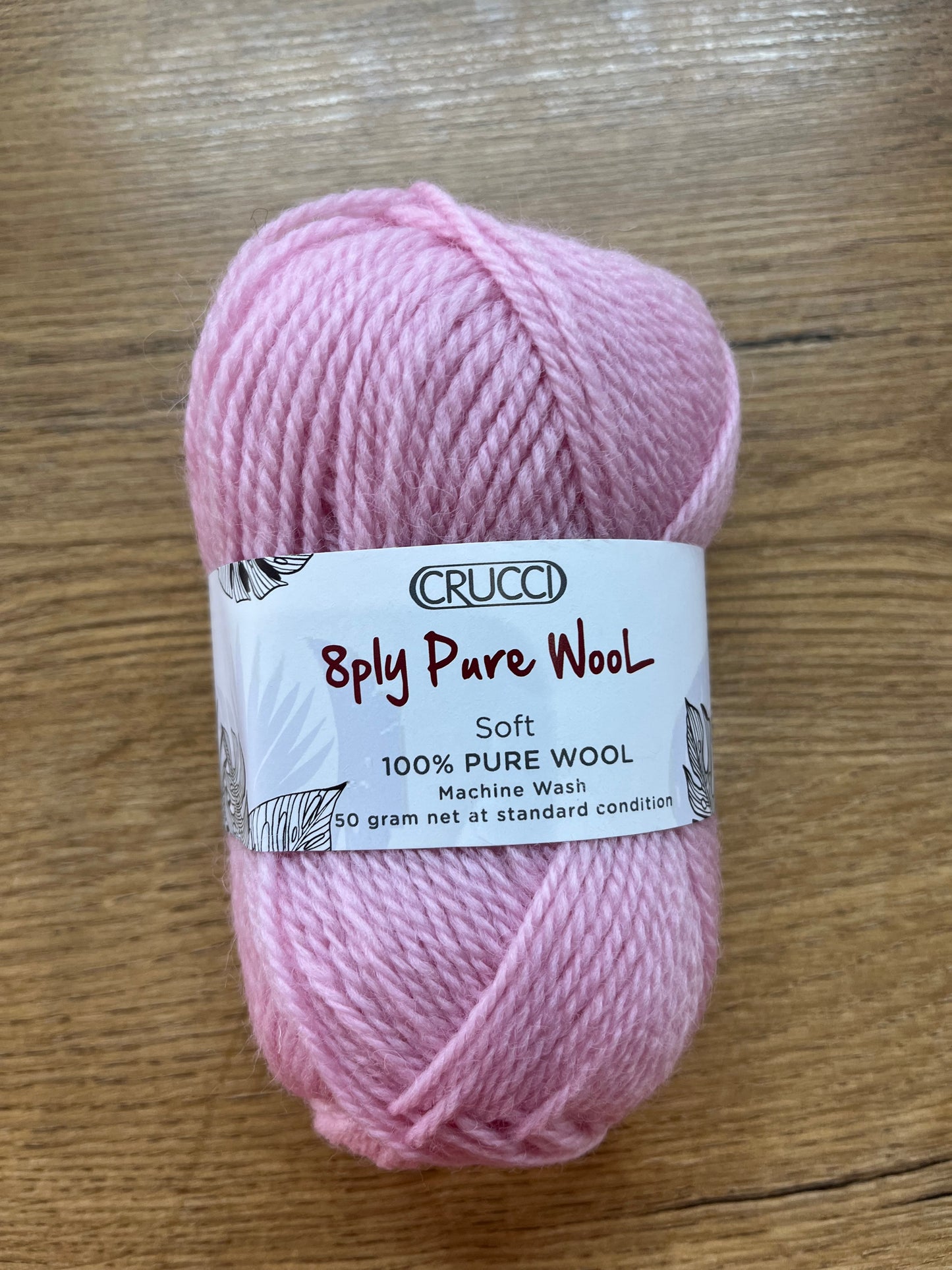 Crucci Pure Wool 8 ply  - Pale Pink