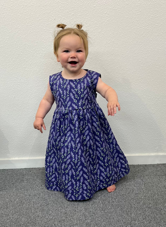 Cotton Girls Dress - Lavender