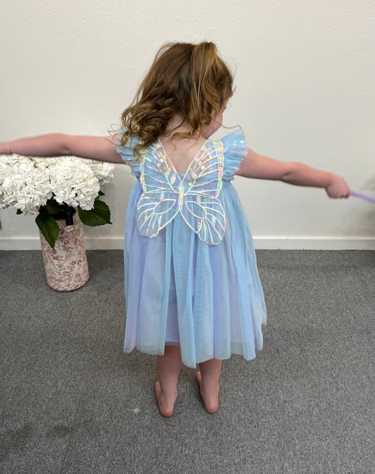 Girls Fairy Wing Dress - Blue